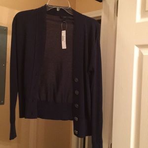 J. Crew Navy Cropped Cardigan, S